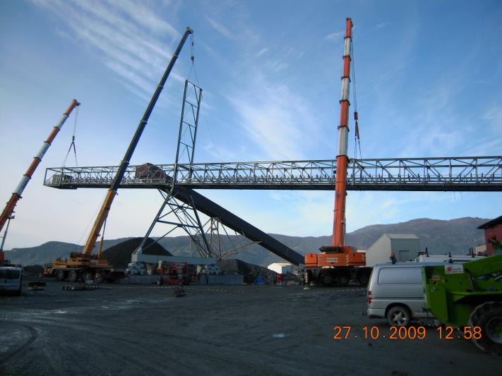 Nork Stein, Norwegen: Förderbandbrücke C12 Übergabeturm TT1 - Stahlbau